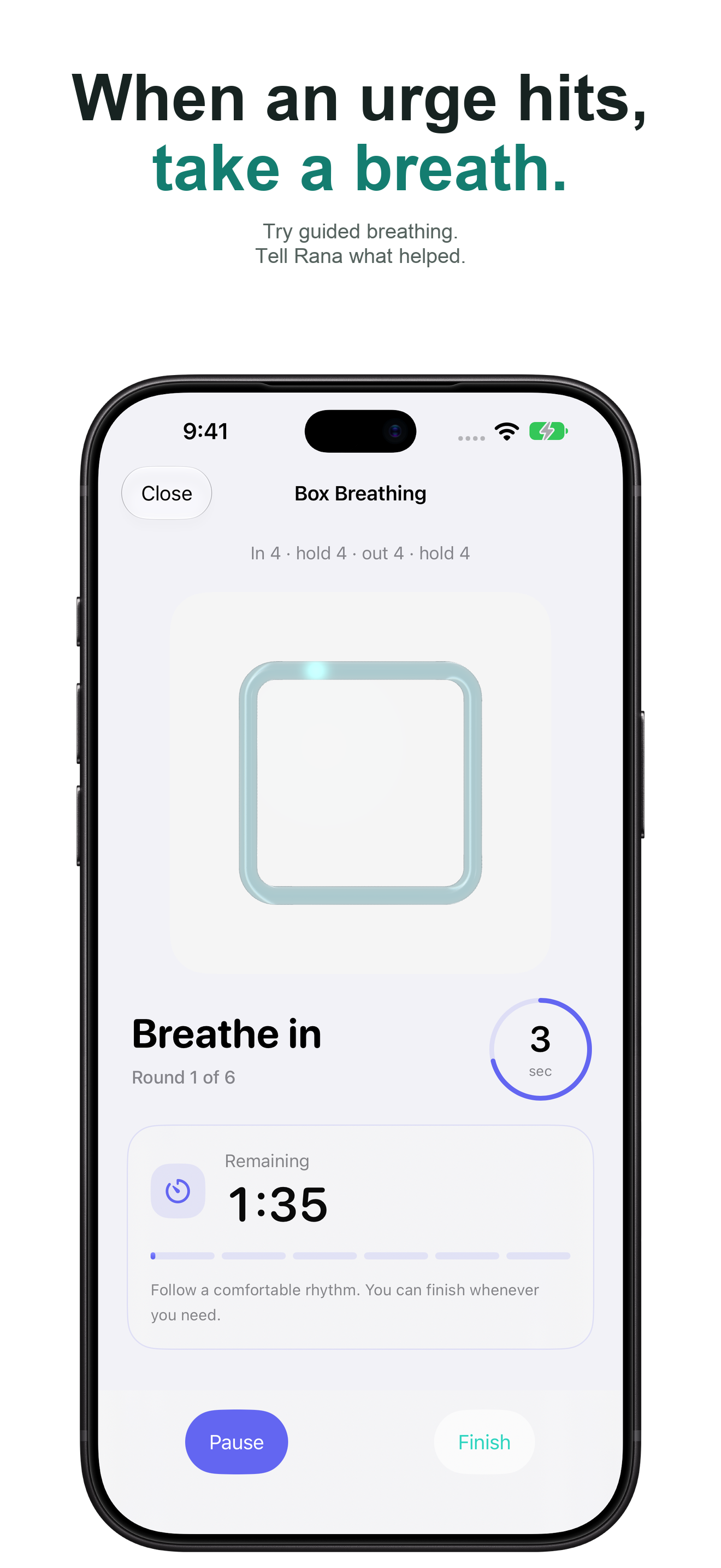Guided breathing
